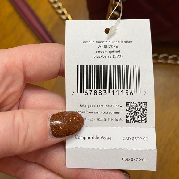 Maroon Quilted Kate Spade Crossbody - Picture 2 of 8